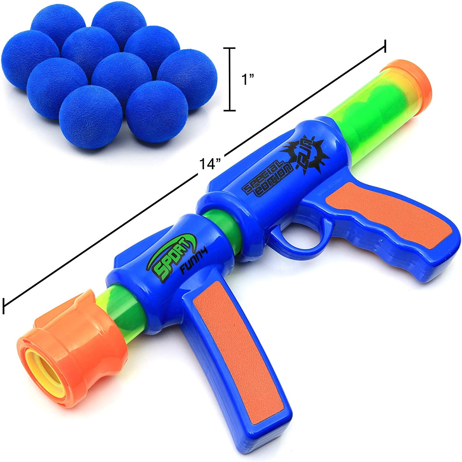 Kiddie Play Toy Foam Blasters & Guns Atomic Power Popper Ball Guns for Kids Air Shooter with Foam Balls Pack of 2 Guns