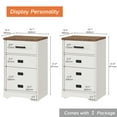 thumbnail image 2 of WAMPAT 2 Pack High Nightstand, 3-Drawer Side Table, Bedroom Living Room Office End Table, Rustic White, 2 of 7