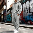 thumbnail image 7 of ZUBMGKTE Mens 2 Piece Hoodie Jogger Set Sweatsuit Warm Pullover Sweater, Winter Trendy Jogger Pants, Elastic Waist, Joggers Sweatpants, Two Piece, Fall, Winter, 7 of 7