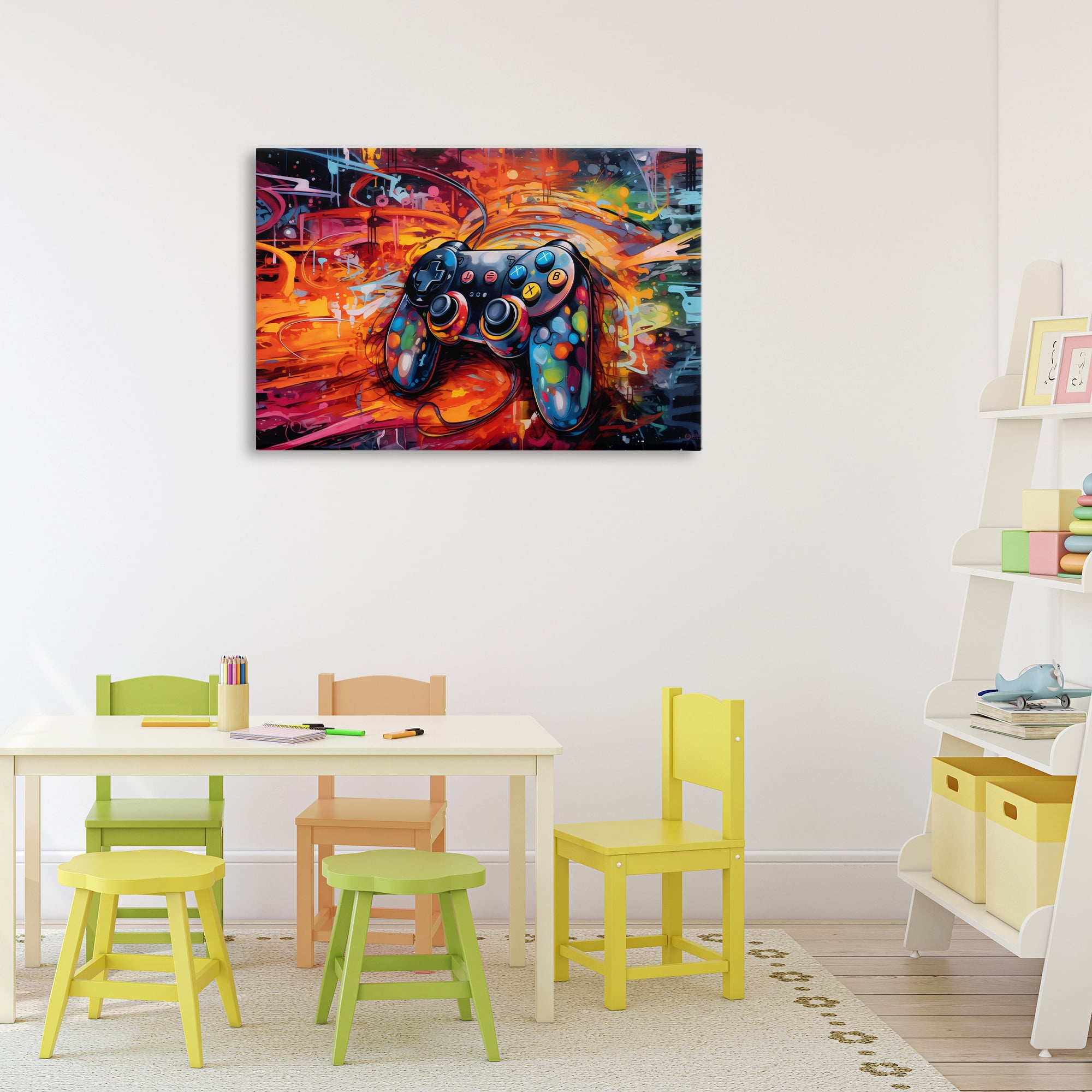 Stupell Industries Gaming Swirl Controller Energy Canvas Wall Art, design by Creative Studio