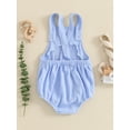 thumbnail image 5 of Musuos Infant Baby Cotton Linen Overalls 0-24 Months Solid Color Sleeveless Square Neck Backless Romper for Boys Girls, 5 of 9