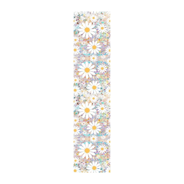 Adhesivo estático de doble cara para ventana con diseño de margaritas, decorativo y floral. 43cmx200cm