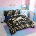 thumbnail image 2 of Erosebridal Unicorn Girls 7pcs Bedding Comforter Set,Rustic Botanical Flower Vintage Floral Queen Bedding Sets For Kids,Reversible Navy Blue, 2 of 7