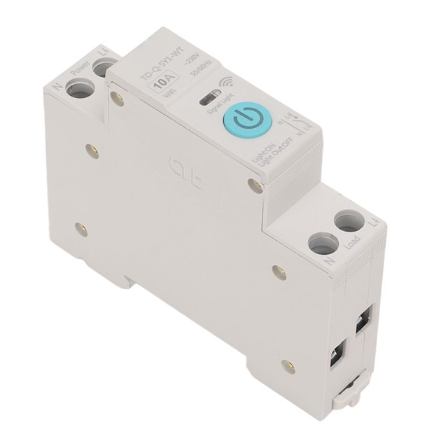 WIFI Breaker High Temperature Flame Retardant Material Phone Remote Control DIN35 Rail Cycle Timing Countdown White -230V