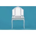 thumbnail image 2 of ViscoLogic Ensemble de Coiffeuse en Bois Réglable avec Miroir et Tabouret Finition Blanche, 2 of 5