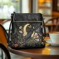 thumbnail image 3 of Kuiaobaty Crow Daisy Print Crossbody Bag for Women, Butterfly Moon Print Portable Leather Satchel Purse with Adjustable Strap, Zipped Pockets Shoulder Handbag Crossbody for Travel, 3 of 7