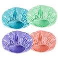 thumbnail image 1 of Gorro de ducha AmazerBath para mujer, impermeable, reutilizable, paquete de 4 unidades, 1 of 7