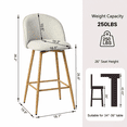 thumbnail image 6 of Homy Casa 26" Swivel Counter Height Bar Stools Set of 2, Upholstered Kitchen Island Chairs, Beige, 6 of 9