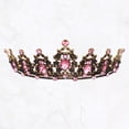 thumbnail image 5 of Unique Bargains Women Faux Crystal Queen Crowns Tiara Princess Rhinestone Tiaras Wedding Birthday Hair Accessories ["Crowns,Dark Gold Tone Pink"], 5 of 7