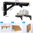 thumbnail image 2 of 12 Inch Heavy Duty Folding Shelf Brackets (2 Pack) - Stainless Steel Collapsible Triangle Shelf Bracket for DIY Wall Mounted Tables, Space-Saving Design, includes Screws, 2 of 6