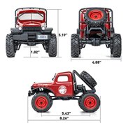BEEZRC FMS RC Crwaler 1/24 Scale FCX24 Power Wagon RTR 4WD 2.4GHz 3CH Offroad RC Car Model Vehicle Hobby Grade Remote Control Car(Red)