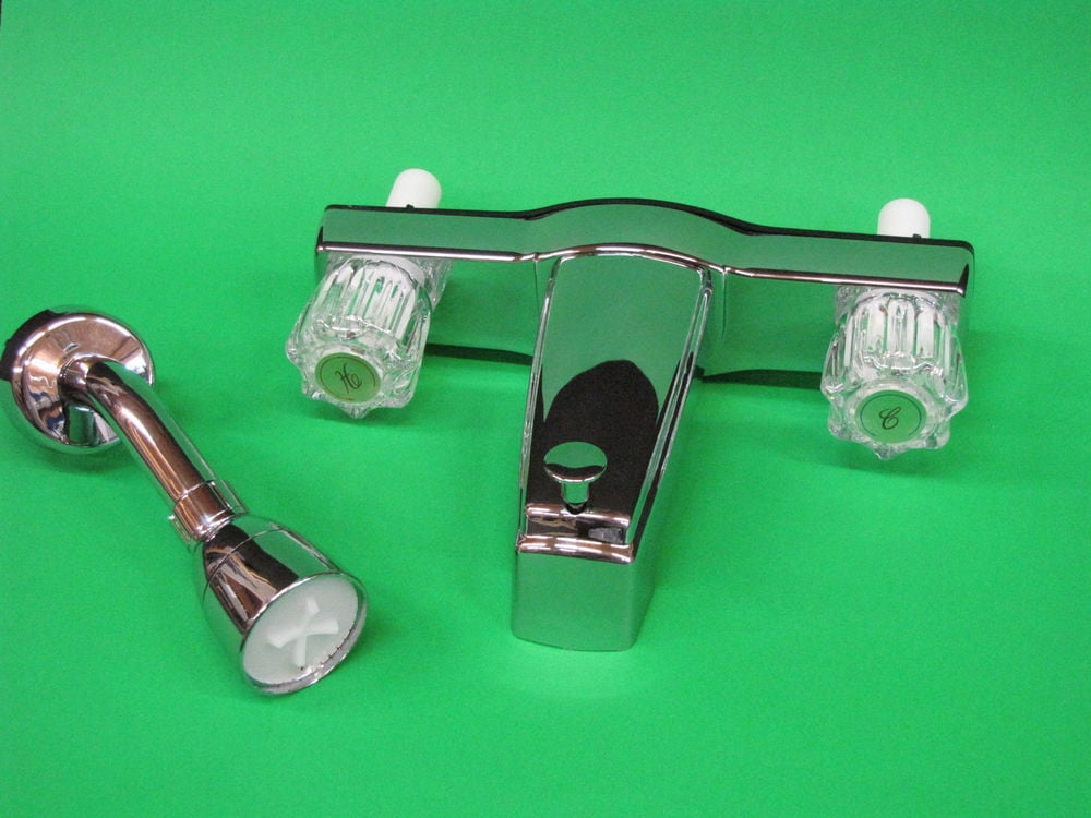 Mobile Home RV Parts Tub/Shower Faucet "OFF SET" 2 Valve Diverter