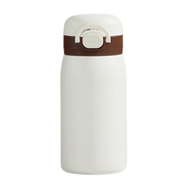 Bouteille d'Eau en Acier Inoxydable 360 ml avec Couvercle Rabattable et Option Paille Gobelet Portable à Double Paroi Isolé pour Étudiants