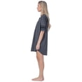 thumbnail image 2 of Womens Short Sleeve Nightgown with 3 Stripe Accent Sleeves Design with Pocket Niightshirt Sleepshirt, Grey Large, 2 of 2