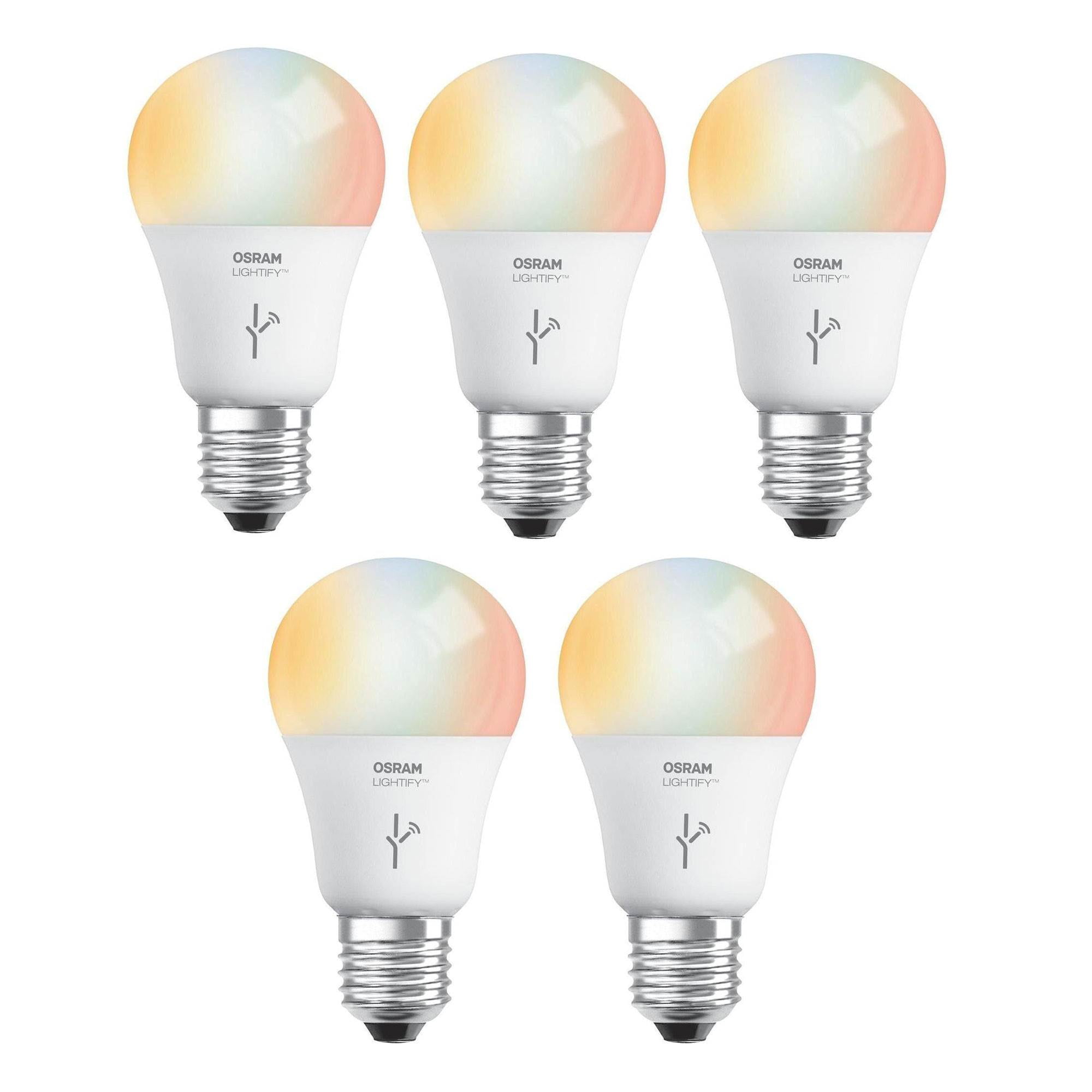 Sylvania Osram Lightify 60W Warm 2700K W/D Smart LED Light Bulb (5 Pack) - Walmart.com