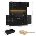 thumbnail image 3 of Homfa 72.8'' Tall Kitchen Pantry Cabinet with LED Lights & Charging Station, 8 Doors Storage Cabinet with Drawers & Shelves & Countertop, Kitchen Hutch with Adjustable Shelves for Dining Room, Black, 3 of 9