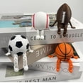 thumbnail image 6 of Sports Ball Figurine with Articulated Legs, Mini Soccer Ball Statue Sitting Desktop Decor, Collectible Sports Fan Gift for Home Office Shelf Display, 6 of 6