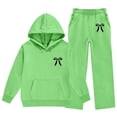 thumbnail image 2 of AVRNLIQ Girls Activewear 2-Piece Set - Hoodie & Wide Leg Sweatpants, Green, Sizes 5-14,Size 7-8 T, 2 of 6