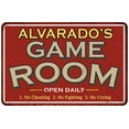 thumbnail image 1 of ALVARADO'S Game Room Sign Vintage Look 12 x 18 Matte Finish Metal 112180001008, 1 of 1