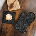 thumbnail image 5 of Math Equations 3D Shapes Black Pattern Kitchen Oven Mitt and Pot Holder Sets 2 Pcs for Baking, Cooking and Grilling, Heat Resistant Up To 392 °F, 5 of 7