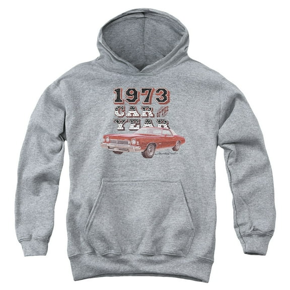 Trevco CHV201-YFTH-4 Chevrolet & Car of the Year Youth Pull-Over Hoodie, Athletic Heather - Extra Large