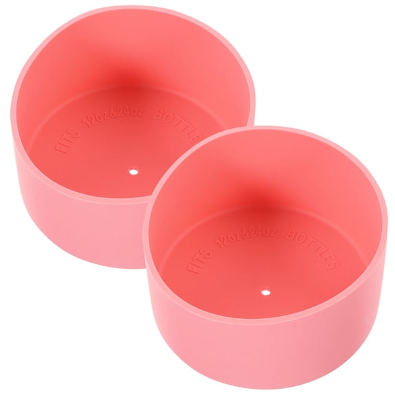 HEANUJJ 2Pcs Silicone Bottle Cover Boot Pink Multipurpose Non Skid Sleeve with Heat Insulation