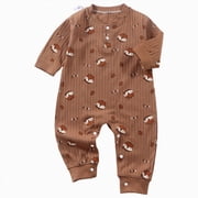 BOBOGOJP Baby Newborn Romper Clothes, 100% Cotton Long Sleeve Romper Newborn Infant Baby Bodysuit Jumpsuit for Boys Girls