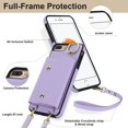 thumbnail image 6 of ShellTech for iPhone 7 Plus/8 Plus Case with Card Holder and Strap - Zipper Pocket,Crossbody Lanyard Strap,Credit Card Holder,Stand Ring,Cute Phone Wallet Case for Women,Purple, 6 of 10