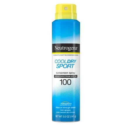 Neutrogena CoolDry Sport Sunscreen Spray SPF 100, Oil-Free, 5