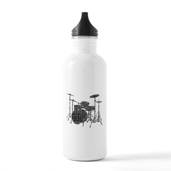 CafePress - Drumset Water Bottle - Stainless Steel Water Bottle, Sports Bottle, 1.0L