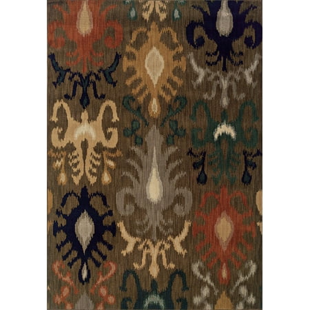 Sphinx Kasbah Area Rug 3830D Brown Ikan Style Floral 9  10  x 12  10  Rectangle Manufacturer: Sphinx RugsCollection: Kasbah RugsStyle:Kasbah: 3830D Brown Specs: 100% NylonOrigin: Made in United StatesThe Kasbah Area Rug collection from Sphinx by Oriental Weavers is an exciting collection of carpets that feature unique designs and rich color. These 100% Nylon area rugs are space-dyed in a collection of colors including tangerine  mustard  indigo blue and ivory. Offering a combination of abstract art looks  tiled motifs and modern tribal elements this collection is perfect for bringing a global feel to your home.