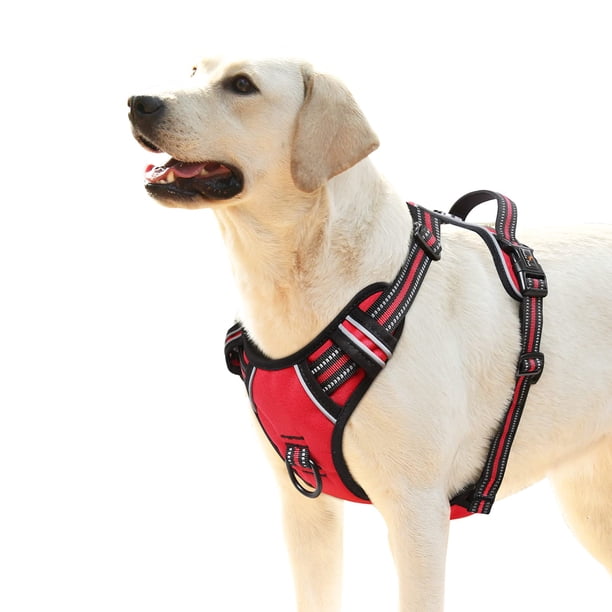 Arnés para perros HEELE, chaleco ajustable para exteriores, sin tirones, rojo, XL