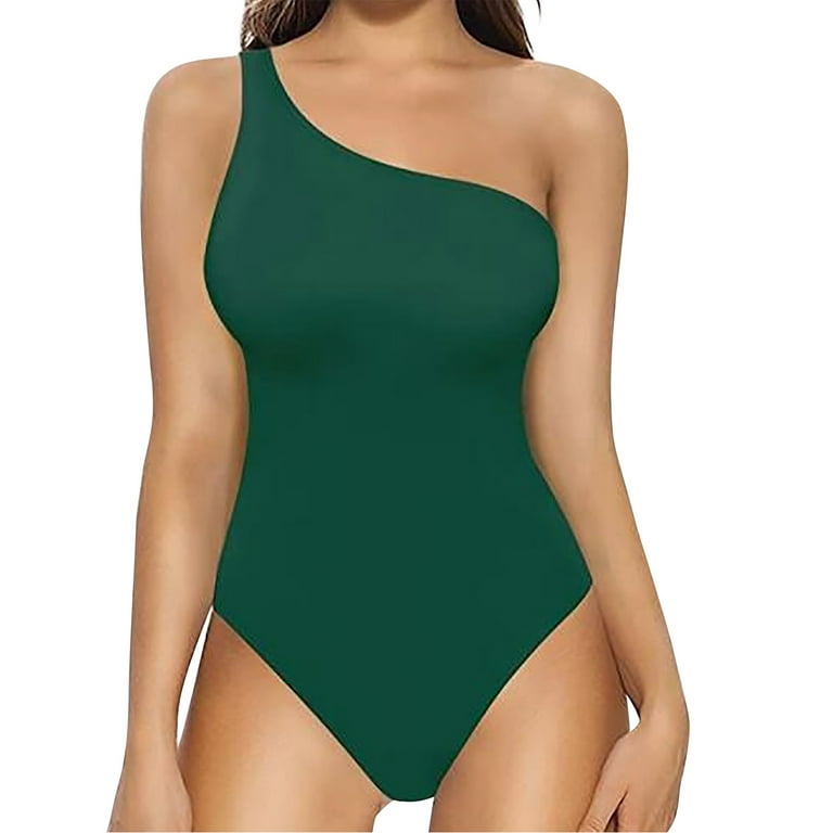 White Shapewear Bodysuit For Women Tummy Control Body Shaper Seamless One  Shoulder Sleeveless Tank Top Solid Color One Piece Jumpsuits For Women  Green M 