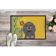 thumbnail image 2 of Carolines Treasures WDK5391MAT 18 x 27 in. Summer Sunflowers Longhair Blue & Tan Dachshund Indoor or Outdoor Mat, 2 of 5