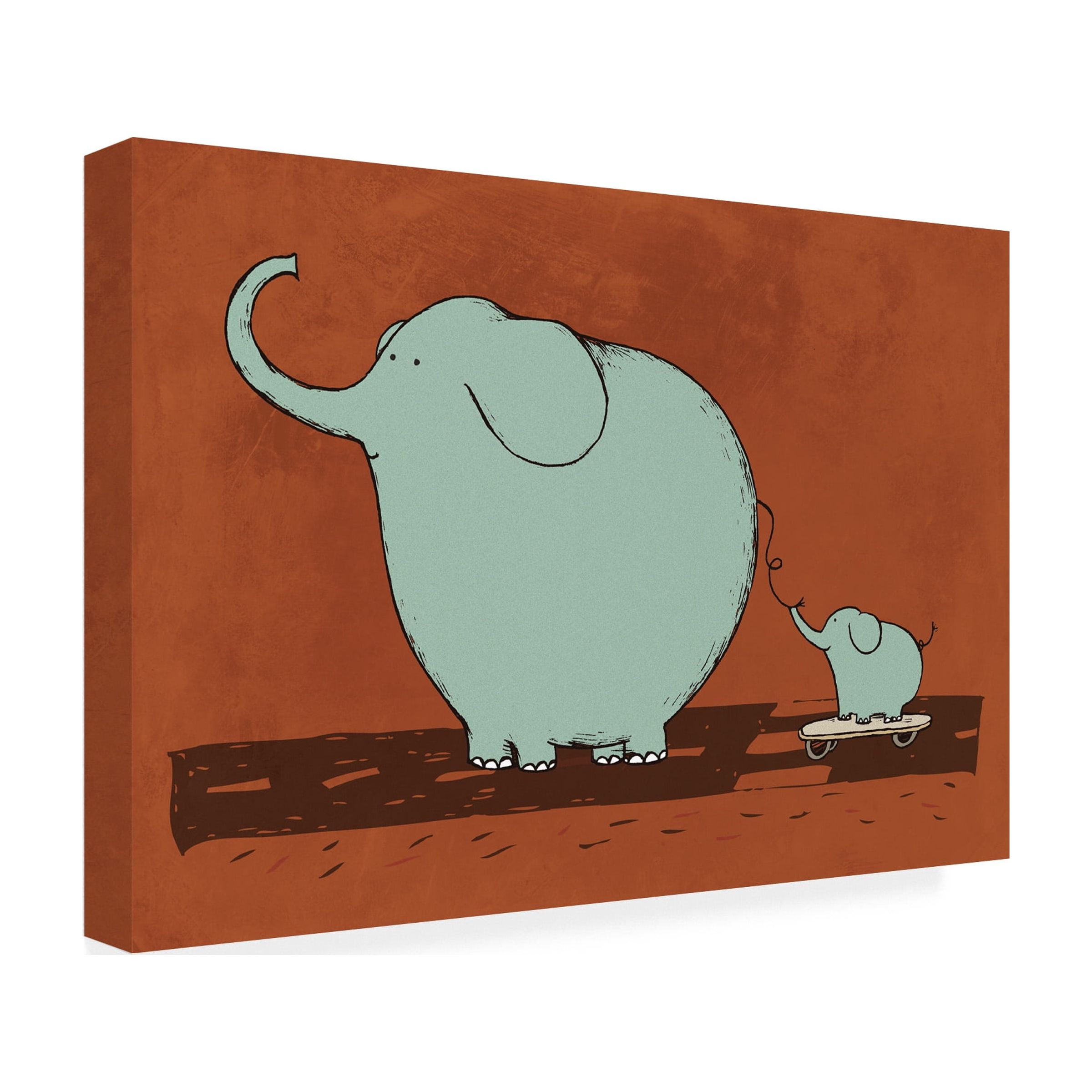 Carla Martell 'Skateboard Elephant' Canvas Art