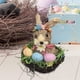 thumbnail image 1 of Cesta de conejo de Pascua tejida, adorno de cesta de Pascua, adorno de mesa, recuerdo de fiesta, figuras de conejo de paja para estantería de jardín,, 1 of 8