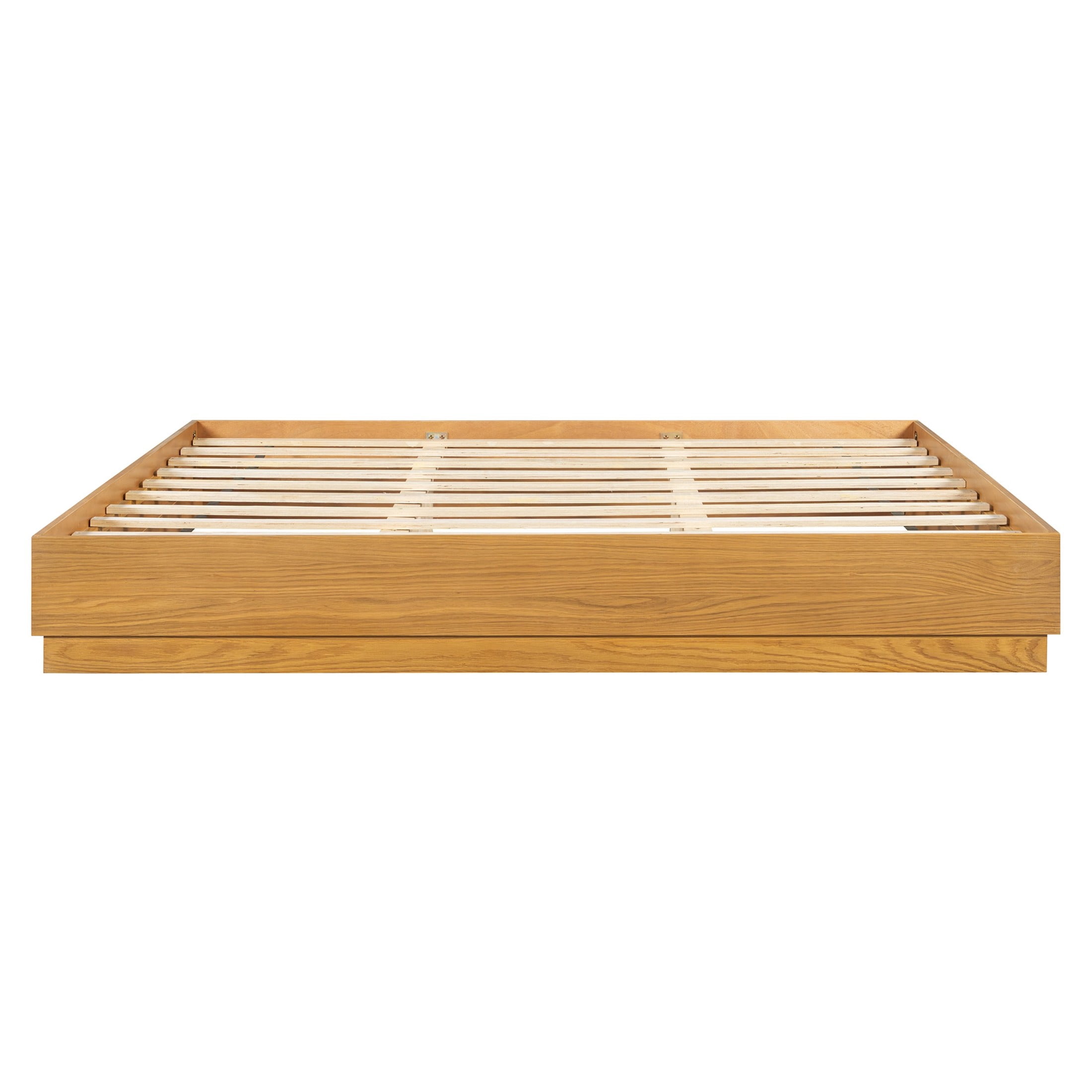 Christopher Knight Home King Platform Bed Frame with Wood Slat Support, Low Profile Design, Walnut