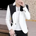thumbnail image 4 of Chaquetas cortas para hombre, trajes y blazers ajustados para hombre, negros, cortos, rojos, finos, moda 2024, ropa de verano de alta calidad, novedad, 4 of 5
