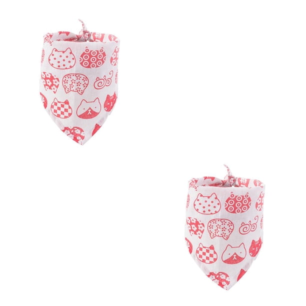 Methold Bufanda triangular para mascotas, bufanda de algodón, cuello portátil, bonita decoración de moda, toallas ajustables, pañuelo para el cuello, Blanco azul 2piezas Methold CBP281004