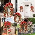 thumbnail image 7 of Waipfaru Artificial Hanging Flowers for Outdoors, 2Pcs UV Resistant Faux Silk Geranium Fake Flowers for Garden Porch Window Home Decor(Red), 7 of 7