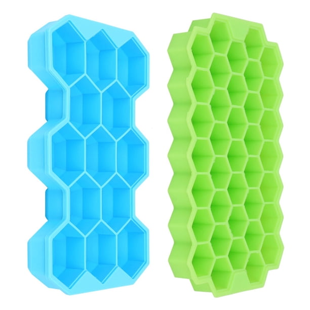 Cateissary Moldes de bandeja de cubitos de hielo de silicona de 37 rejillas, fabricante de cubitos de hielo de forma cuadrada, molde de helado de Herramientas y accesorios para hornear