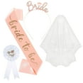 thumbnail image 2 of Bachelorette Party 4-Piece Set for Bride - Bridal Headband Shoulder Straps Sash Badge - Luxury Wedding Accessories Bachelorette Essentials Last Night Out, 2 of 6