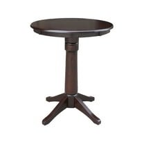 30" Round Pedestal Counter Height Table - Mocha