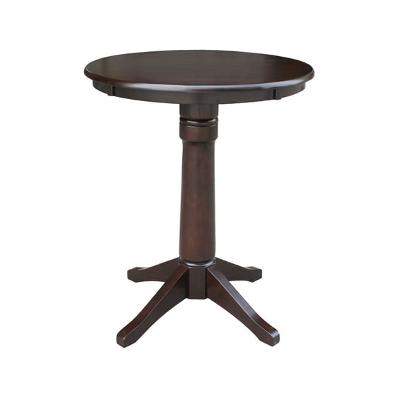 30" Round Pedestal Counter Height Table - Mocha