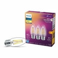thumbnail image 1 of Philips LED Ultra Definition 40W Chandelier (B11) Medium Base (E26) Soft White WarmGlow Glass Clear 3-Pack, 1 of 5