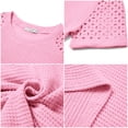 thumbnail image 6 of UVN Summer Blouses for Women Short Sleeve Crewneck Dressy Shirts Ladies Casual Waffle Knit Hollow Out Tunic Tops, 6 of 9