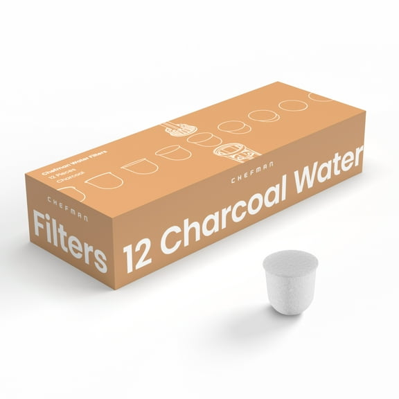 Chefman Charcoal Water Filters for Caffeinator and Coffee Station, 12 Filters Included