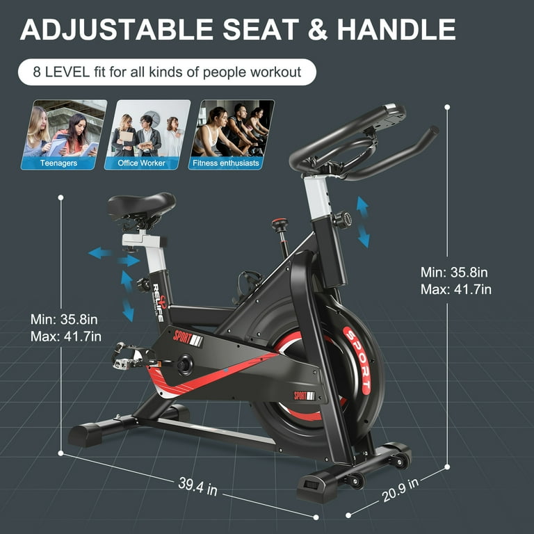 Relife Sports Adjustable Exercise Bike for Home 330lb Stationary