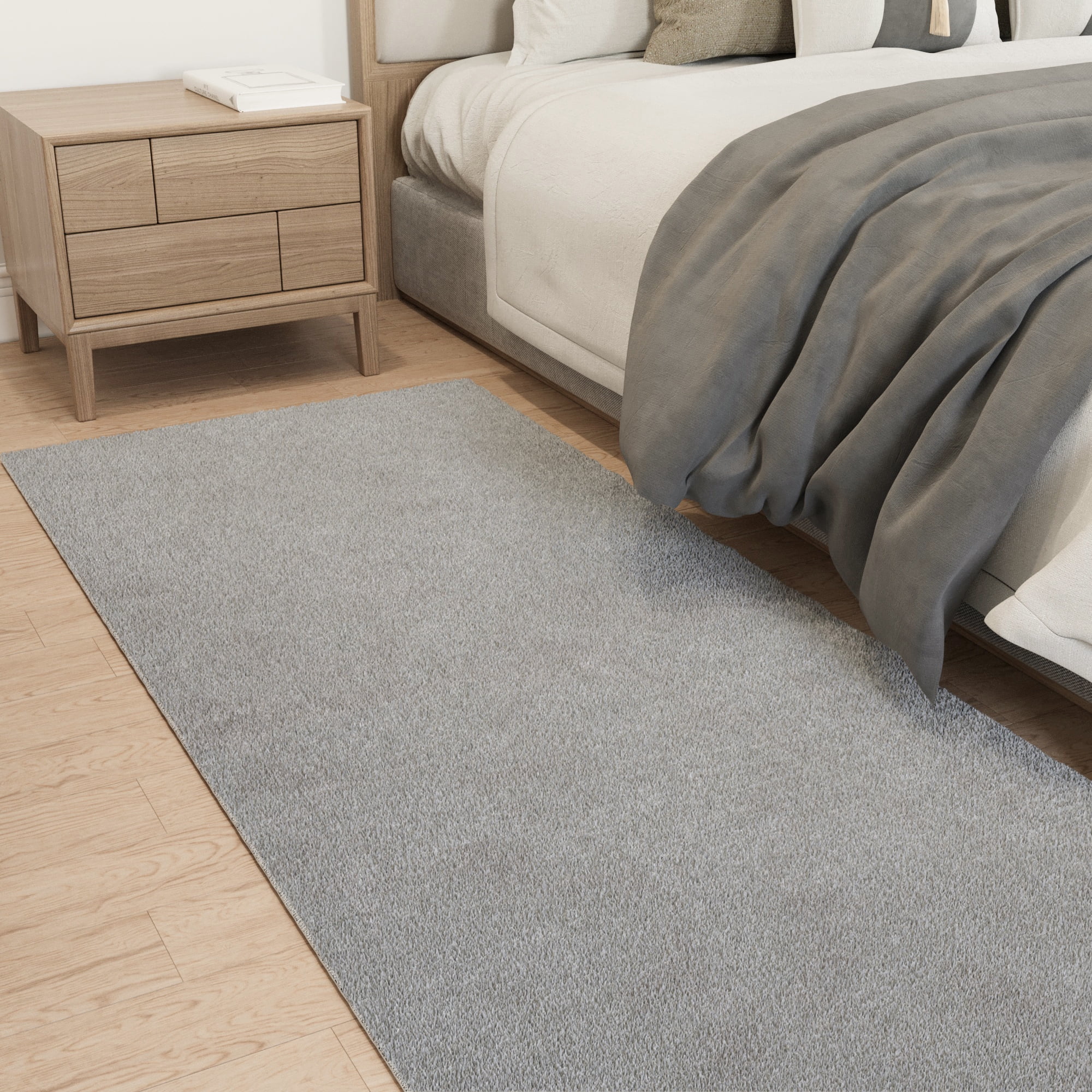 Ottomanson Plush Hallway Runner Rug 2'7" x 13' – Soft Non-Slip Indoor Runner, Gray