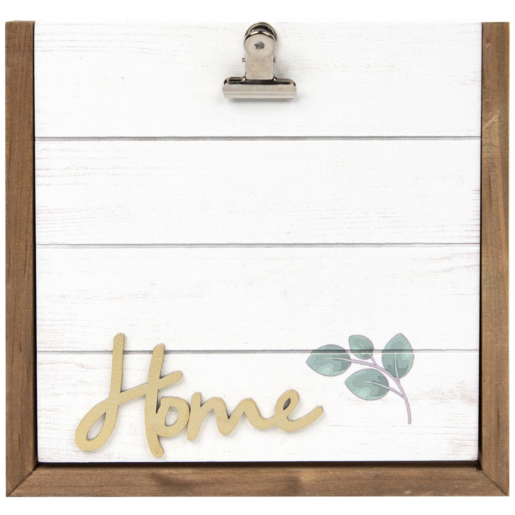 Northlight 'Home' Picture Frame with Metal Clip - for 5" x 7" Photo - 8.5" - White and Gold